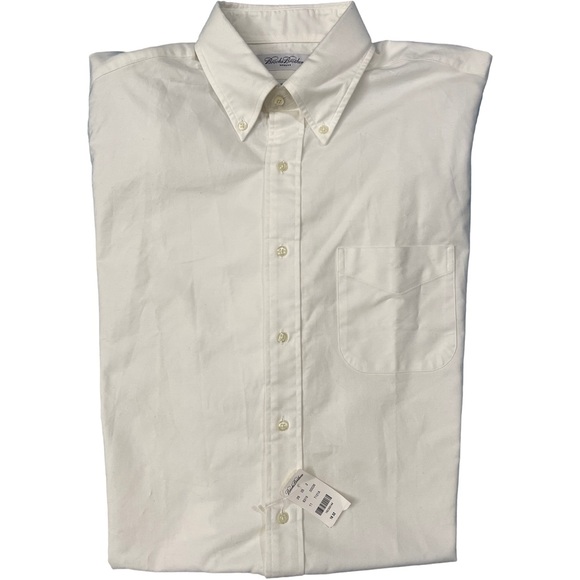 Brooks Brothers Men’s white dress shirt Oxford cloth button down 16-32 NEW - Picture 4 of 9